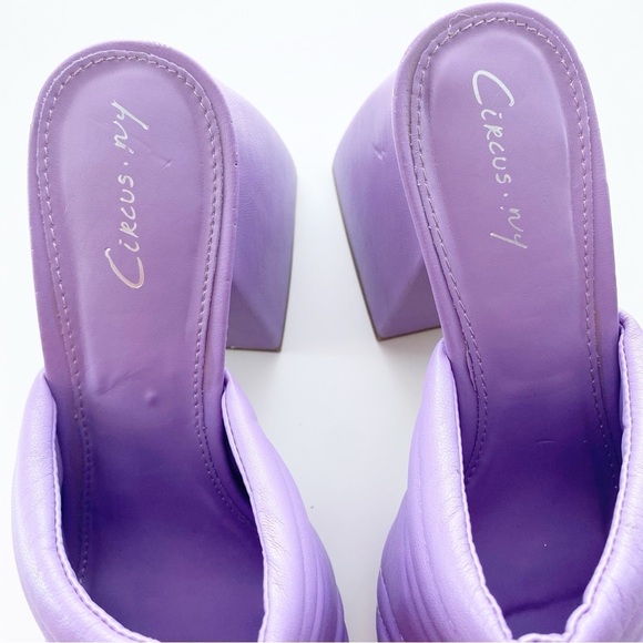 CIRCUS By Sam Edelman Marlie Lavender Puffer Chunky Platform Mules NEW - Picture 7 of 11